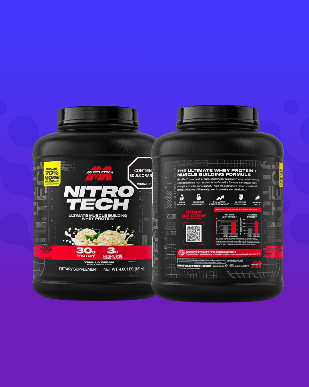 NITRO TECH 4 LB - PROTEINA CON CREATINA